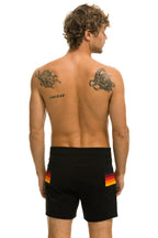 Classic MENS HORIZONTAL 5 STRIPE FLEX SHORTS - BLACK
