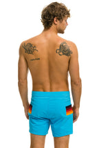 Classic MENS HORIZONTAL 5 STRIPE FLEX SHORTS - NEON BLUE