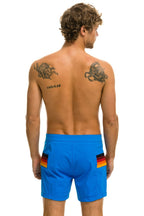 Classic MENS HORIZONTAL 5 STRIPE FLEX SHORTS - PARROT BLUE