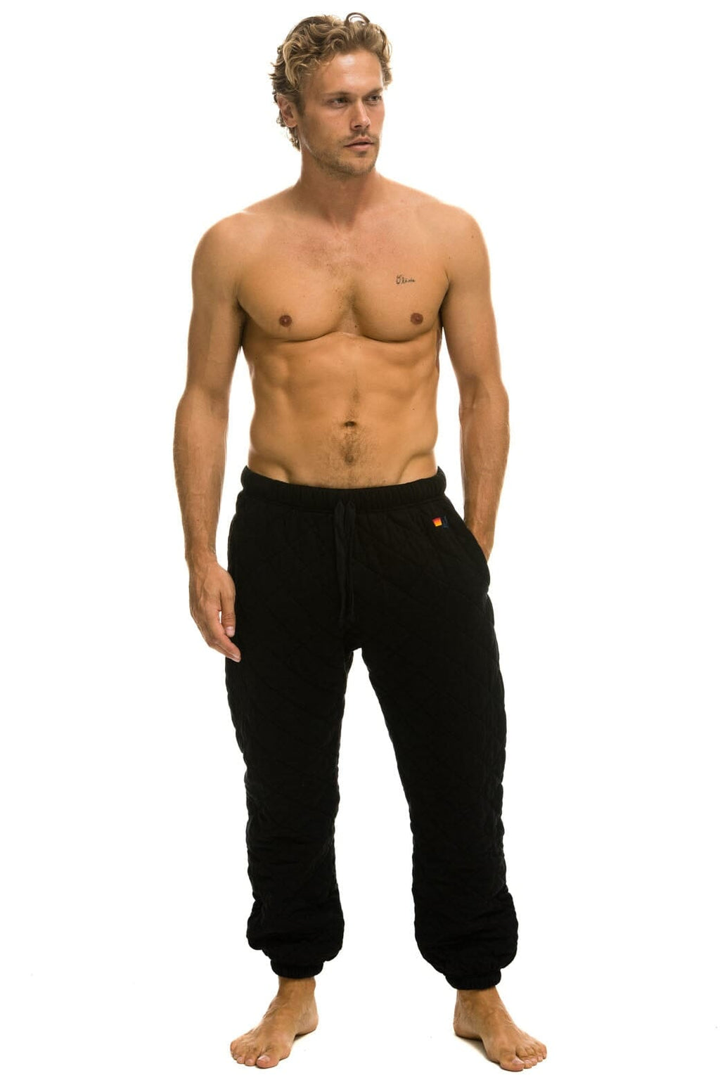 Classic QUILTED SWEATPANTS - BLACK