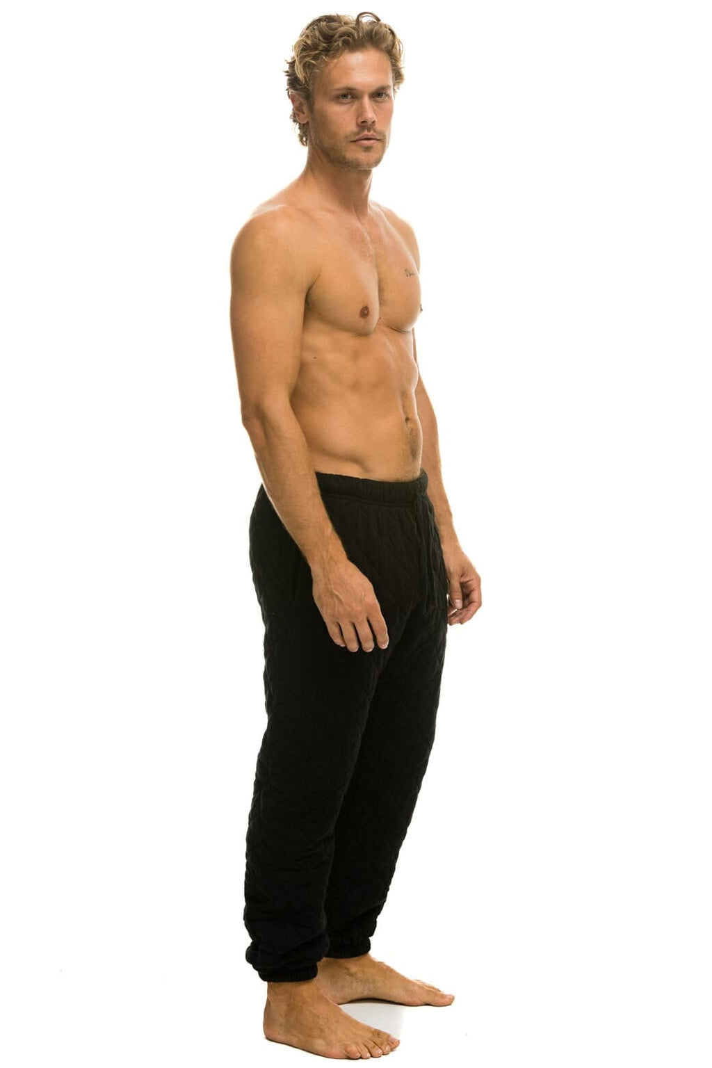 Classic QUILTED SWEATPANTS - BLACK
