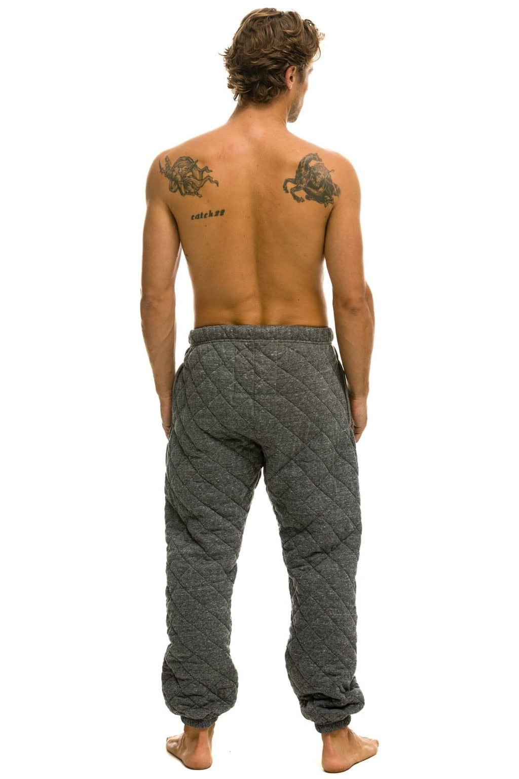 Classic QUILTED SWEATPANTS - HEATHER GREY