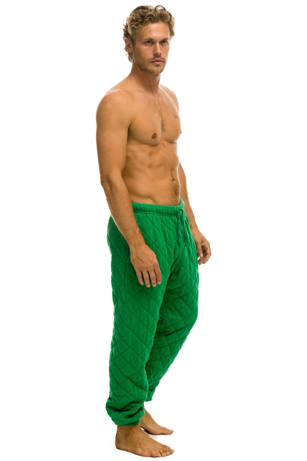 Classic QUILTED SWEATPANTS - KELLY GREEN