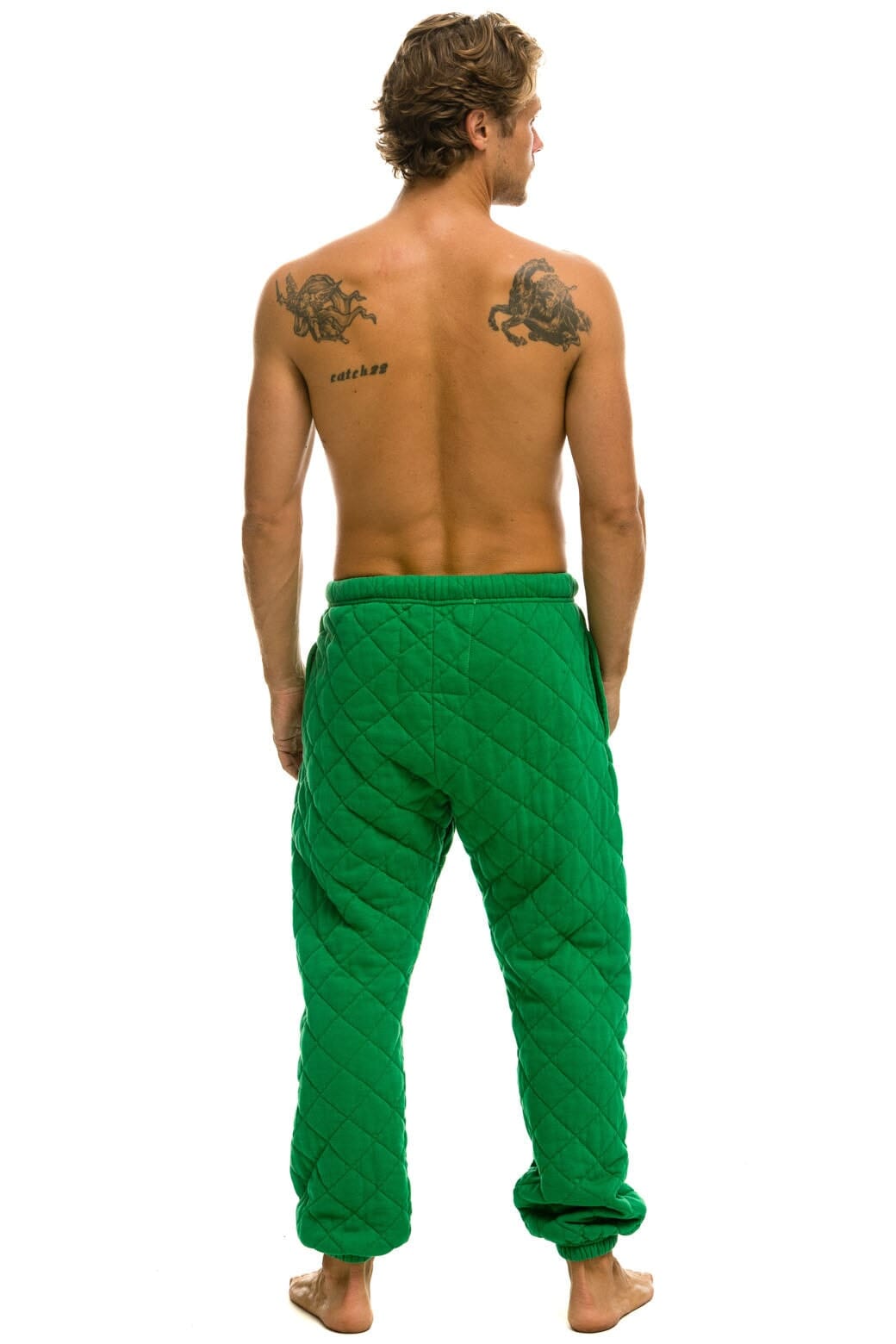 Classic QUILTED SWEATPANTS - KELLY GREEN