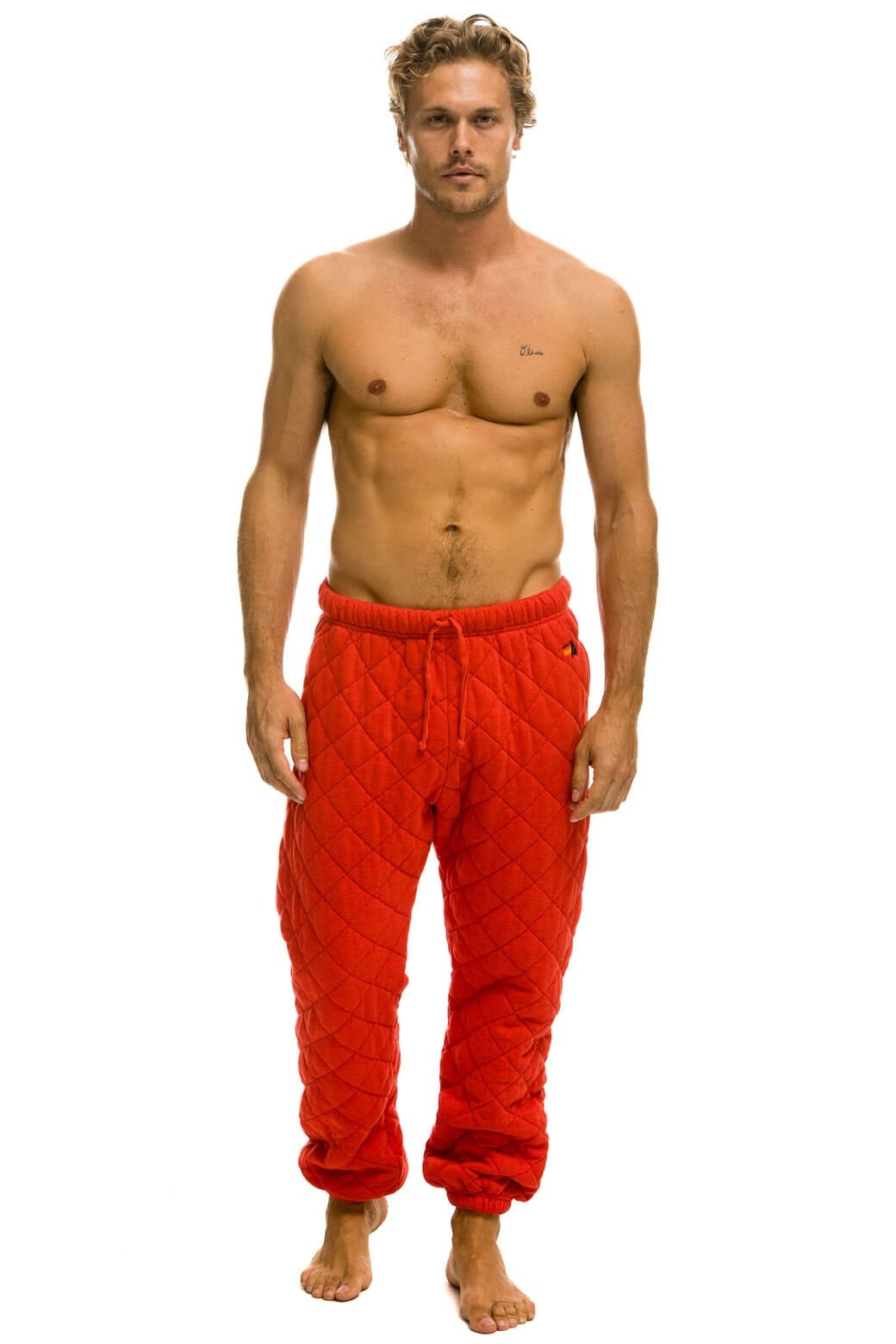 Classic QUILTED SWEATPANTS - RED