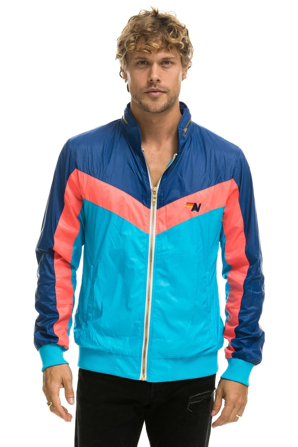 Classic MENS WINDBREAKER JACKET- NEON BLUE