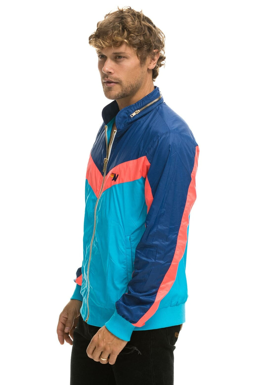 Classic MENS WINDBREAKER JACKET- NEON BLUE