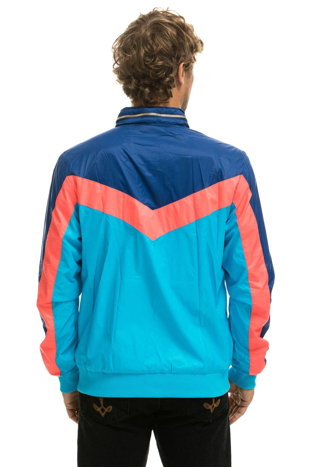 Classic MENS WINDBREAKER JACKET- NEON BLUE