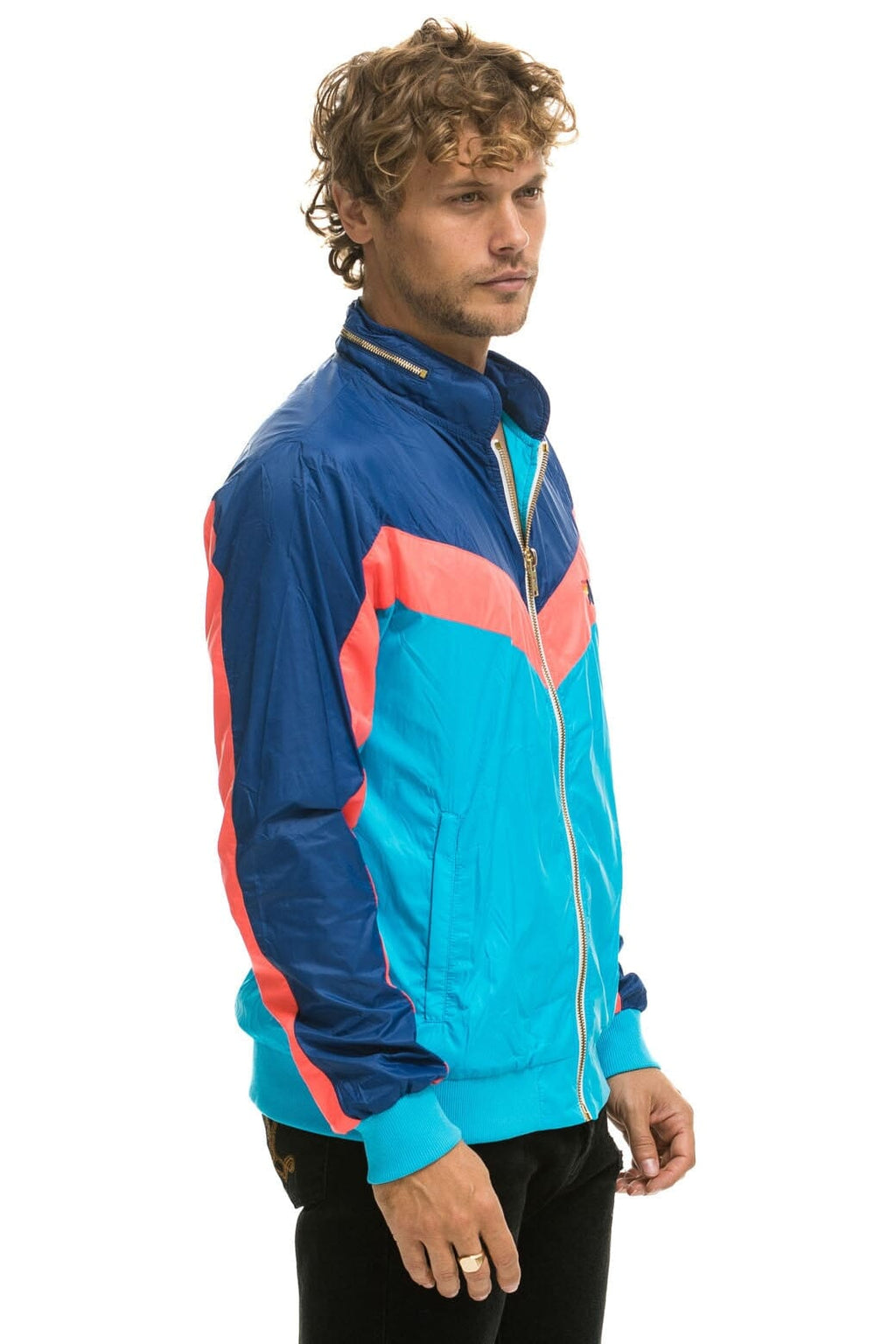 Classic MENS WINDBREAKER JACKET- NEON BLUE