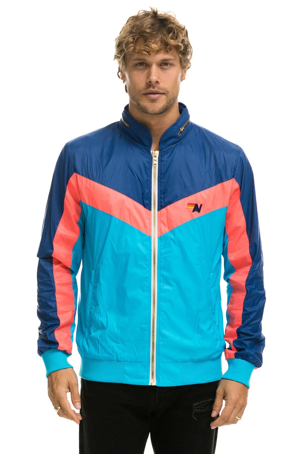 Classic MENS WINDBREAKER JACKET- NEON BLUE