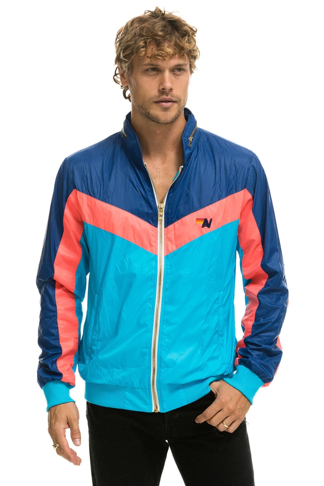 Classic MENS WINDBREAKER JACKET- NEON BLUE