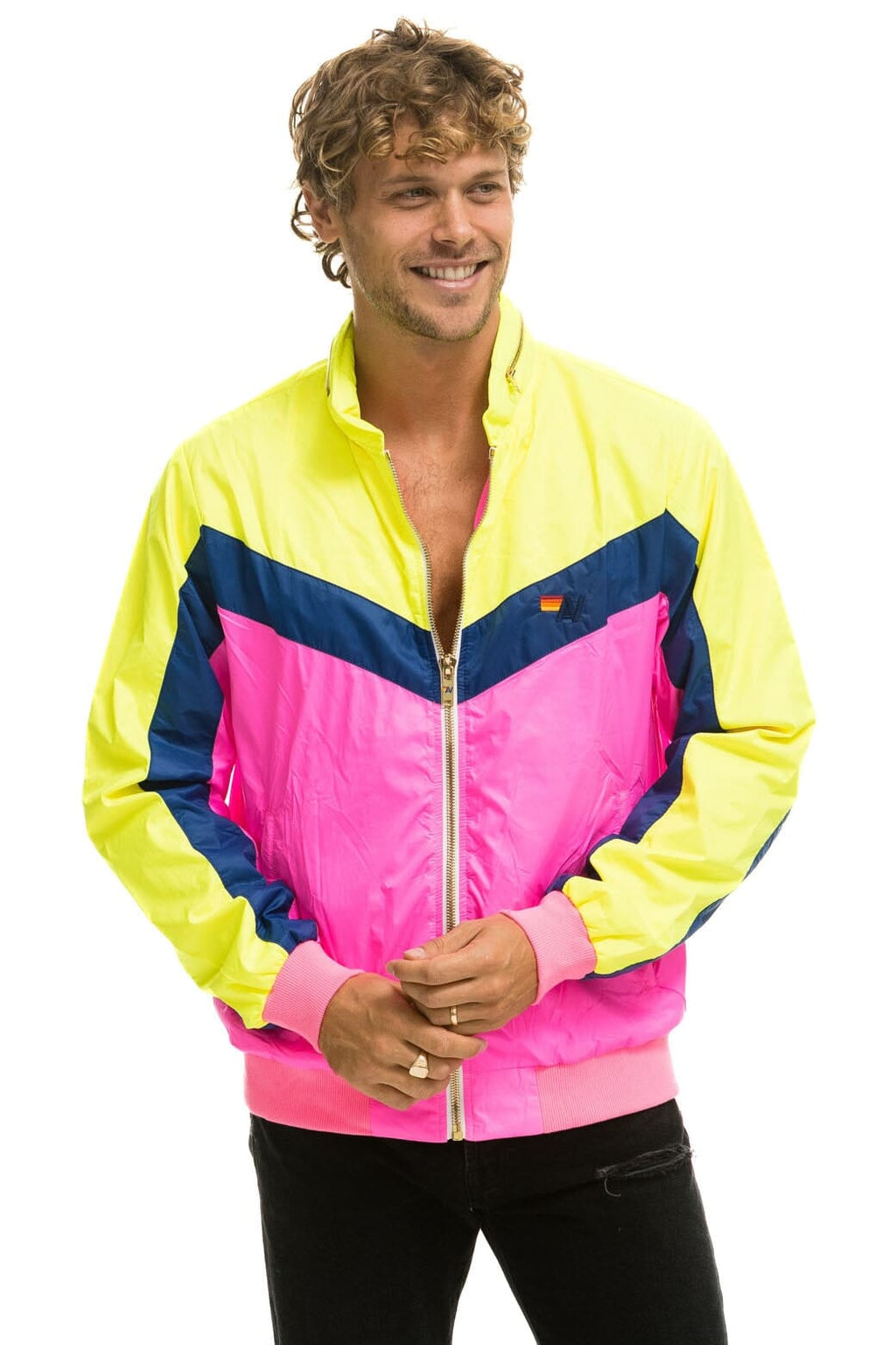 Classic MENS WINDBREAKER JACKET - NEON PINK