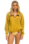 Classic MOUNTAIN EMBROIDERY HALF ZIP SWEATSHIRT - KHAKI