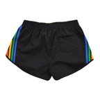 Classic WOMENS 5 STRIPE FLEX BOARD SHORTS - BLACK RAINBOW