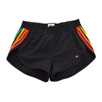Classic WOMENS 5 STRIPE FLEX BOARD SHORTS - BLACK RAINBOW
