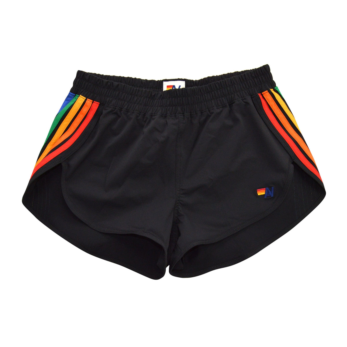 Classic WOMENS 5 STRIPE FLEX BOARD SHORTS - BLACK RAINBOW