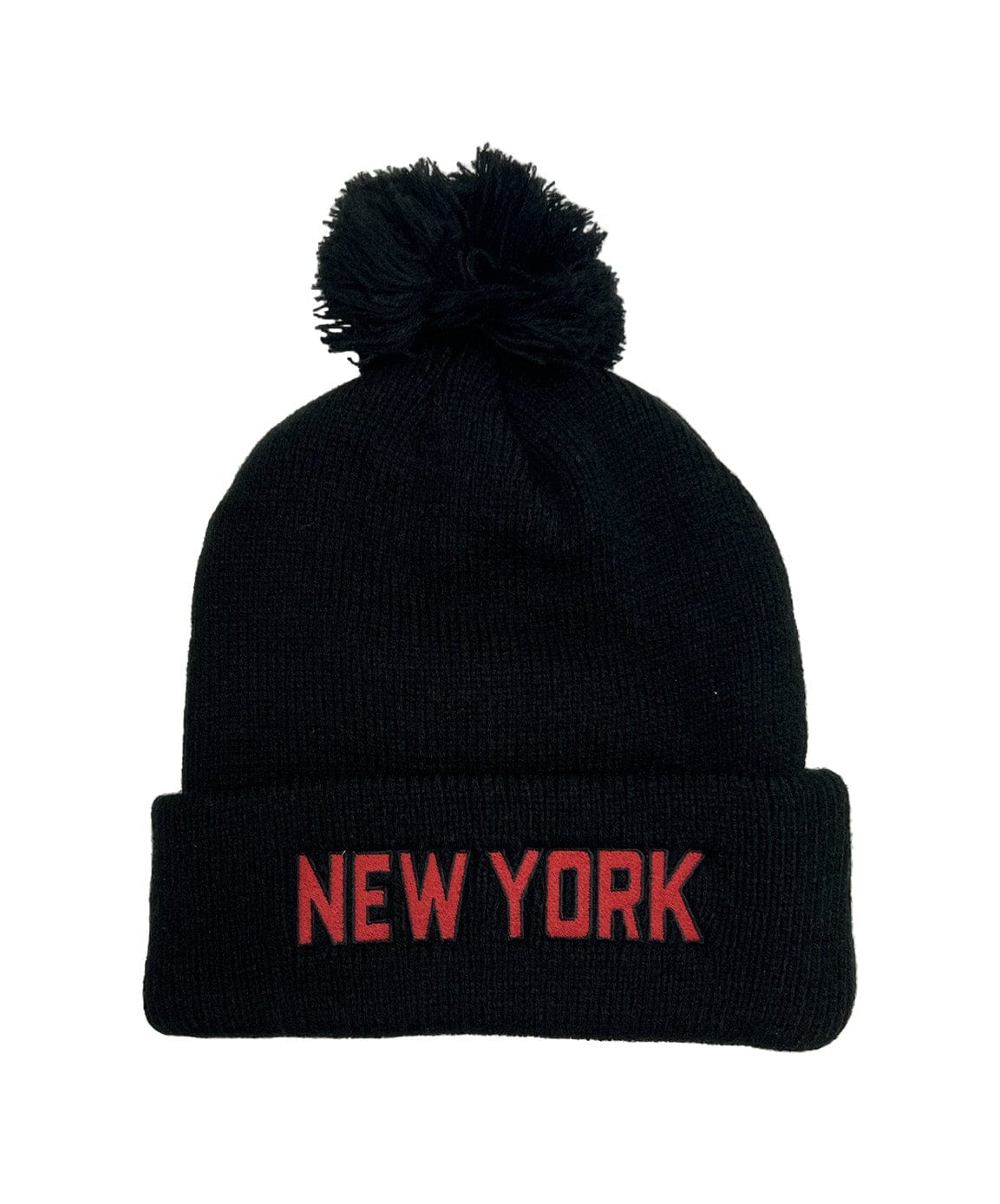 Classic NEW YORK POM POM BEANIE - BLACK