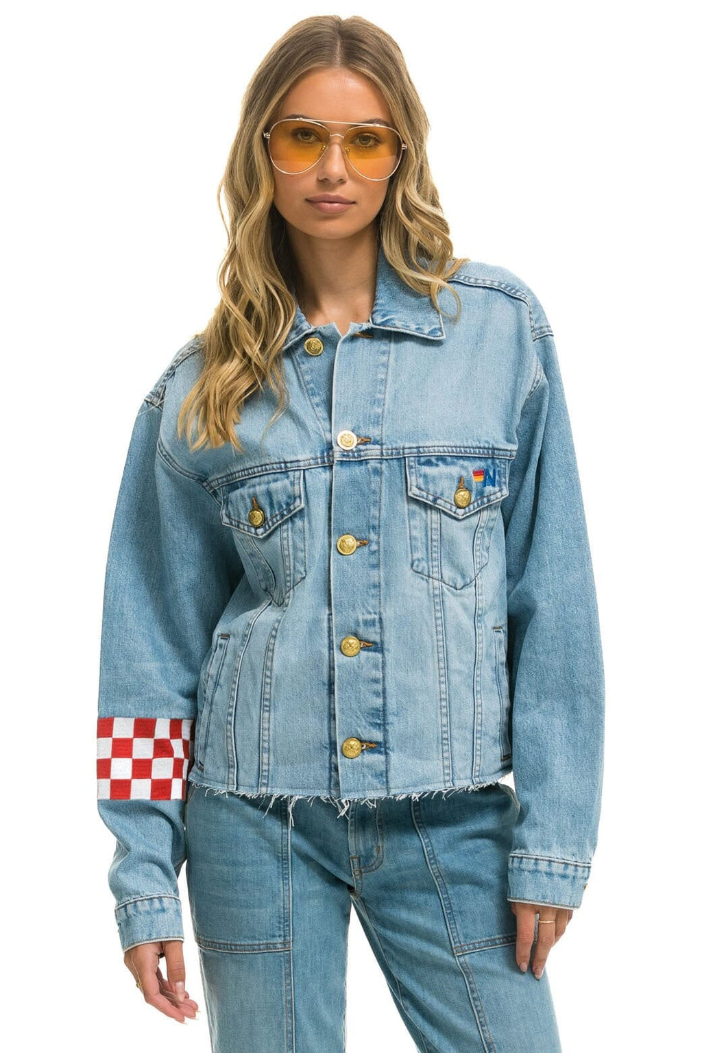 Classic LIVE FREE OVERSIZED CROP DENIM JACKET - SUPER LIGHT