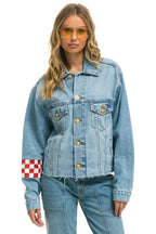 Classic LIVE FREE OVERSIZED CROP DENIM JACKET - SUPER LIGHT