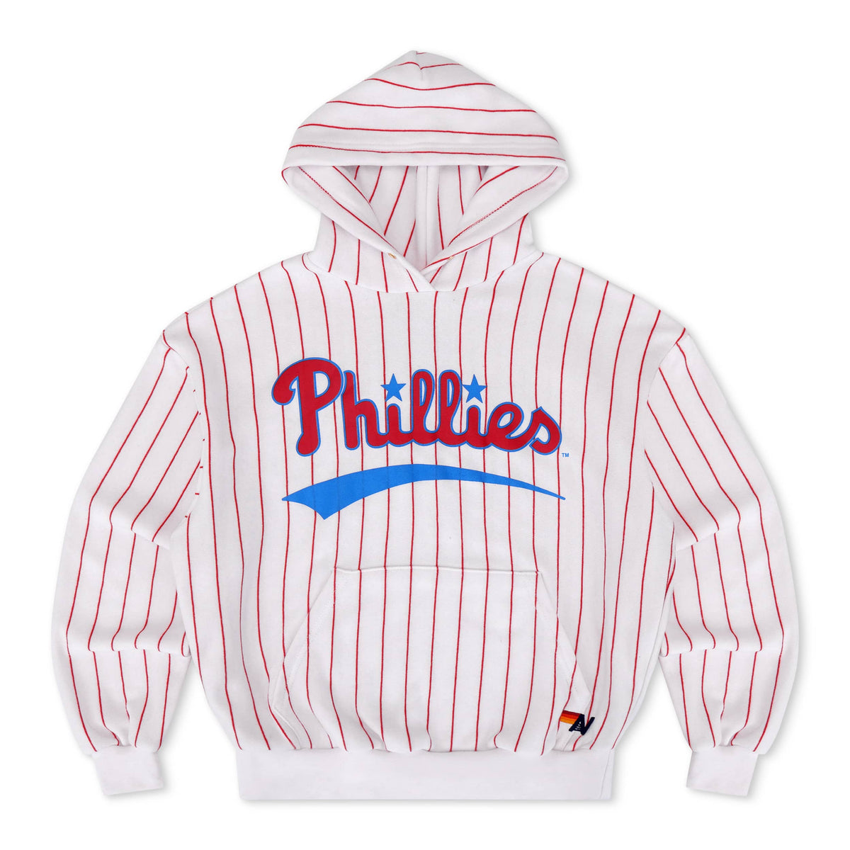 Classic PHILADELPHIA PHILLIES PINSTRIPE 2026 RELAXED PULLOVER HOODIE - WHITE RED