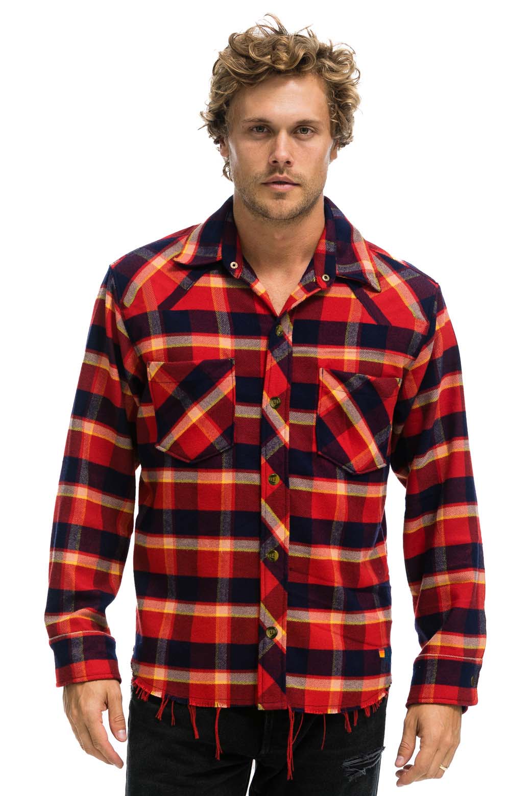 Classic PLAID FLANNEL LIGHT WEIGHT UNISEX WESTERN SHIRT - RUGBY PLAID