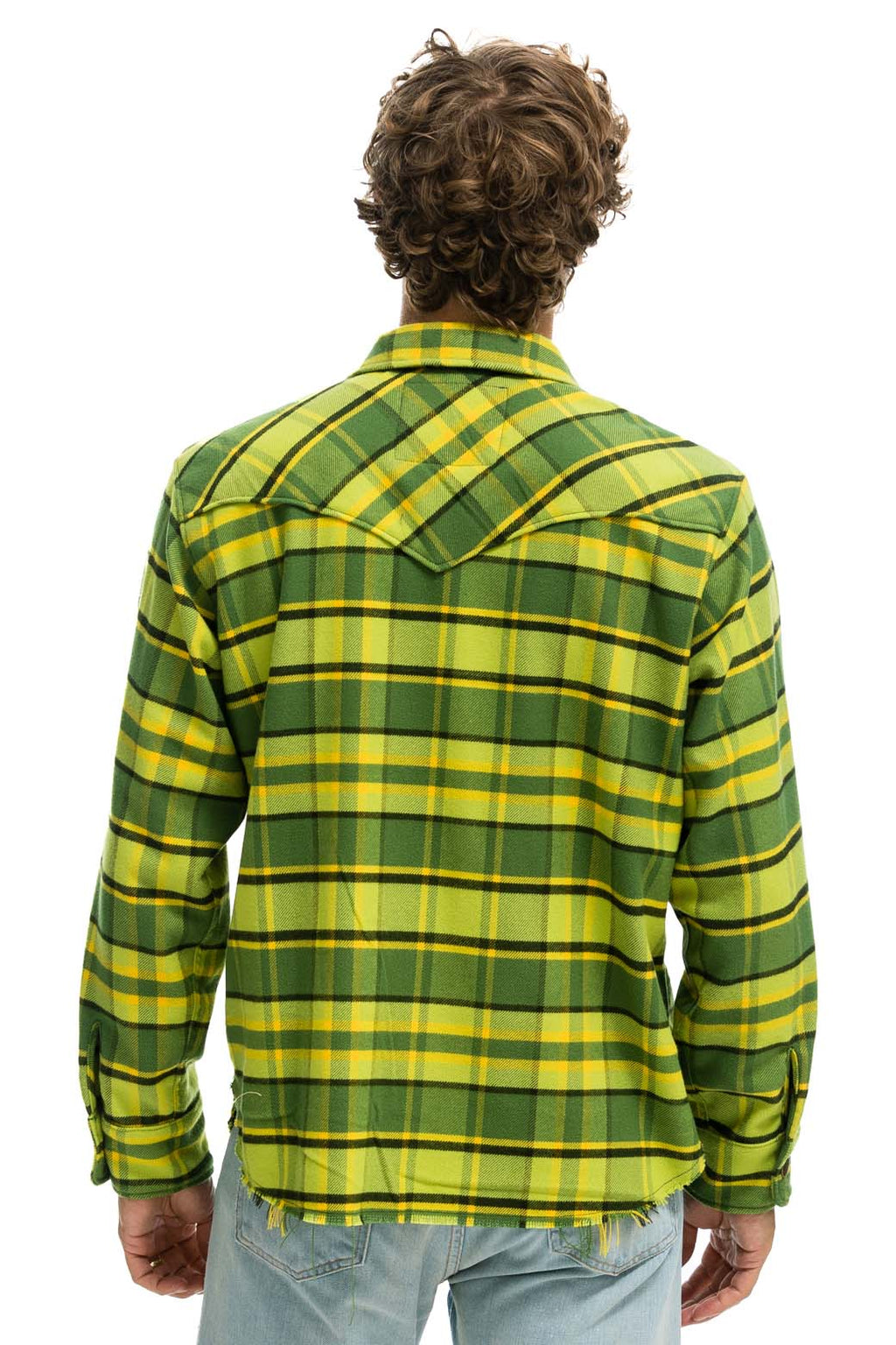 Classic PLAID FLANNEL WESTERN SHIRT - AVOCADO PLAID