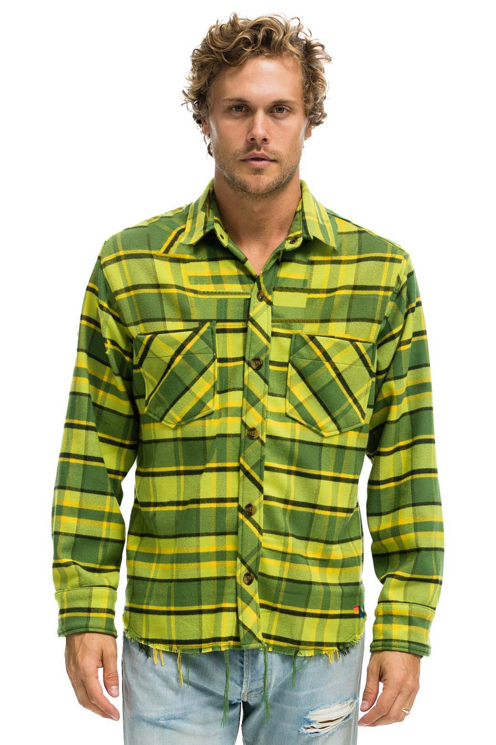 Classic PLAID FLANNEL WESTERN SHIRT - AVOCADO PLAID