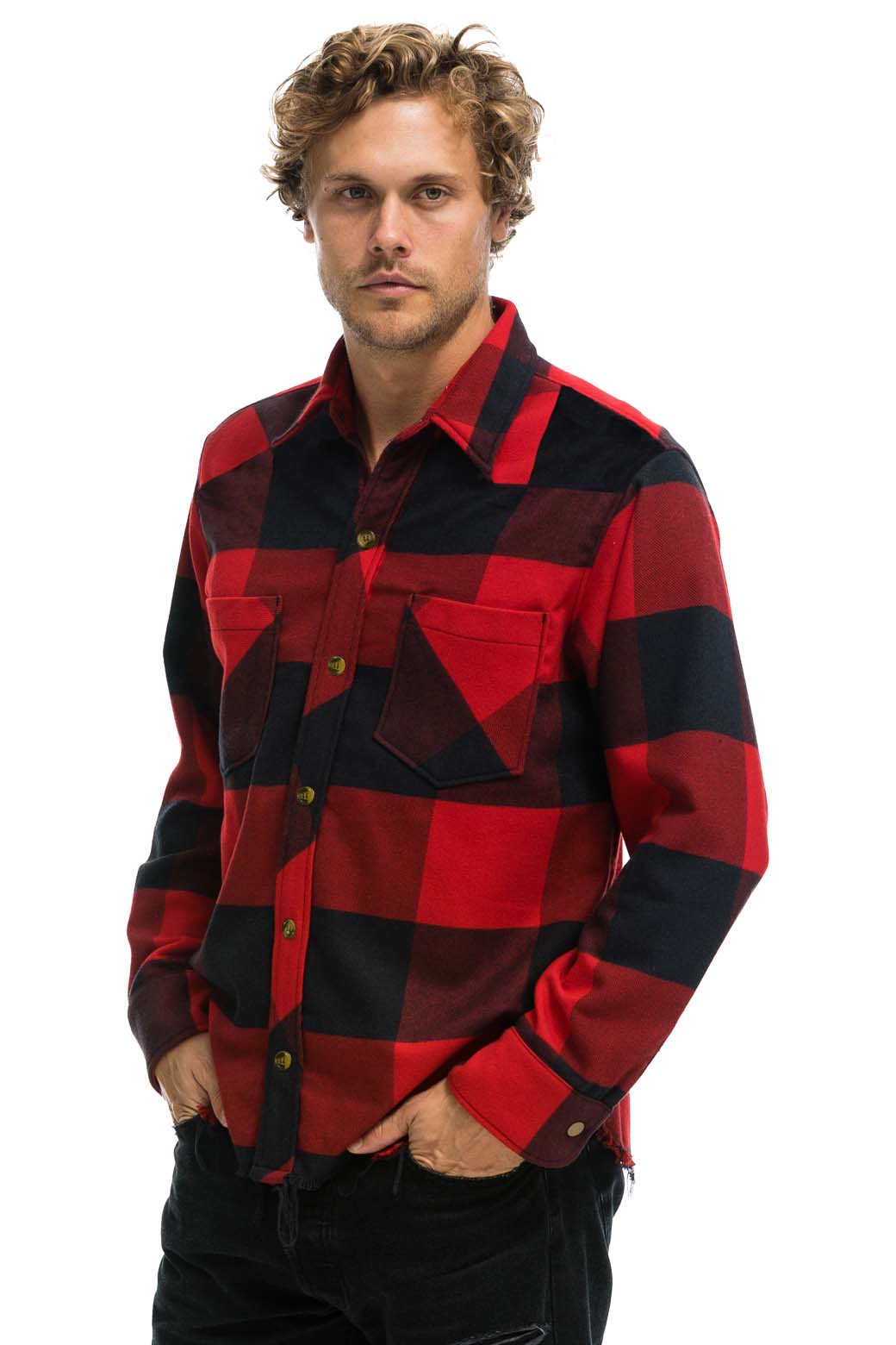 Classic PLAID FLANNEL WESTERN SHIRT - BUFFALO PLAID