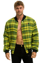 Classic PLAID UNISEX VARSITY JACKET - AVOCADO PLAID