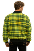 Classic PLAID UNISEX VARSITY JACKET - AVOCADO PLAID