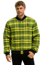 Classic PLAID UNISEX VARSITY JACKET - AVOCADO PLAID