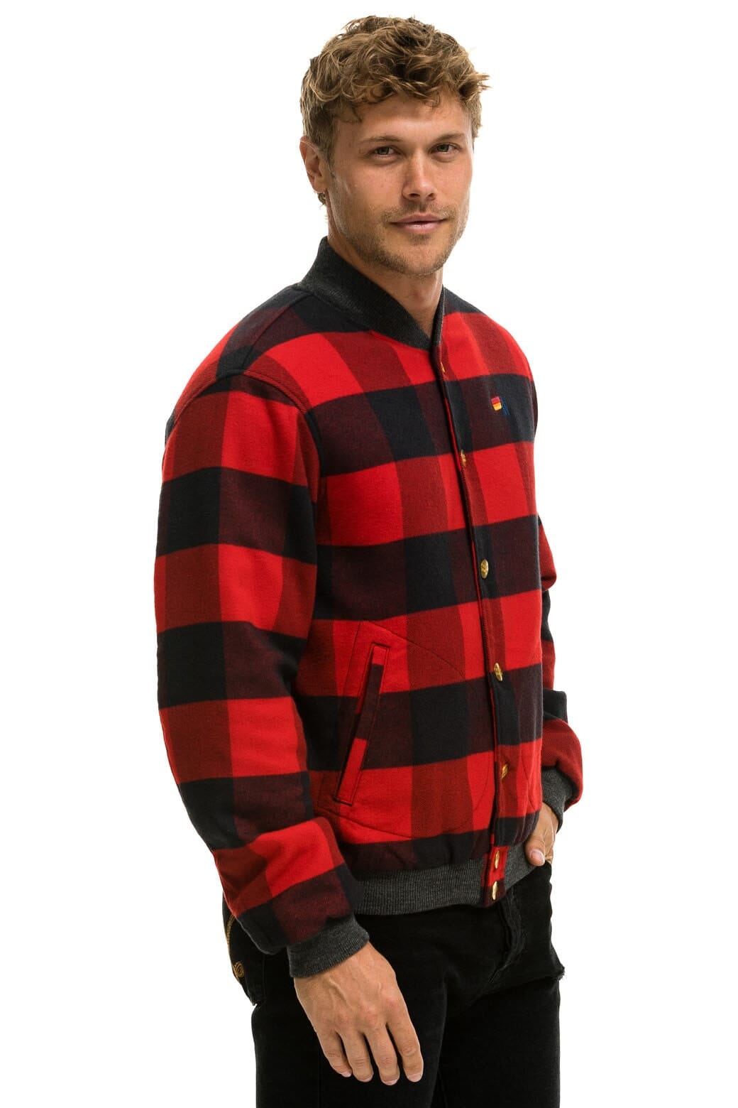 Classic PLAID UNISEX VARSITY JACKET - BUFFALO PLAID