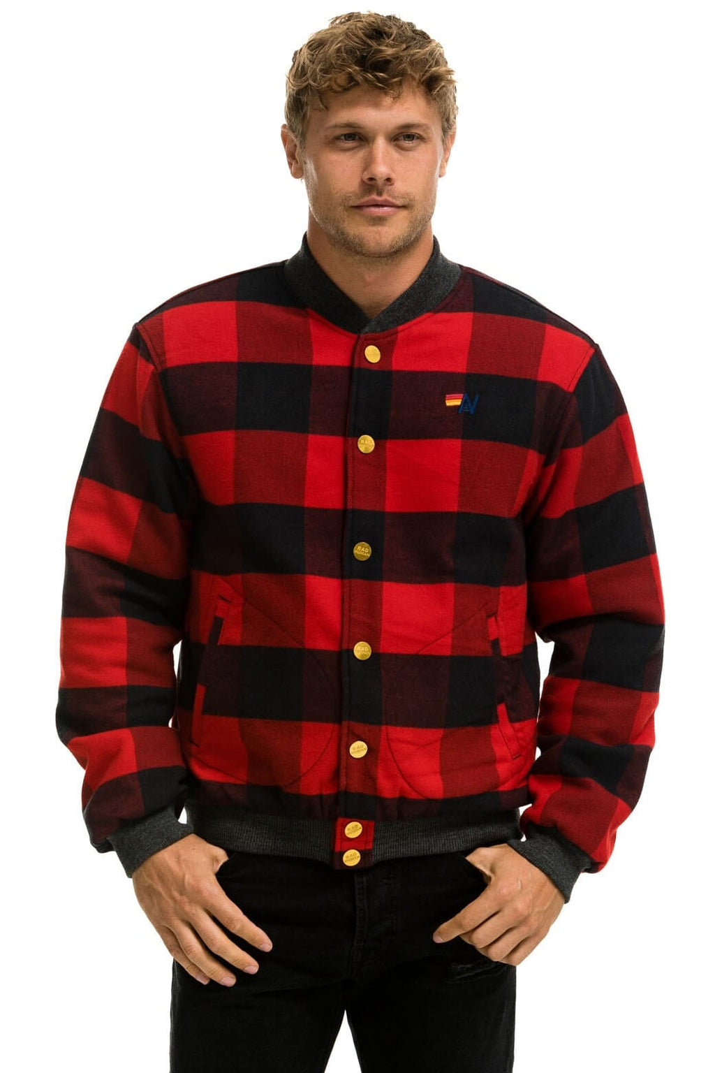 Classic PLAID UNISEX VARSITY JACKET - BUFFALO PLAID