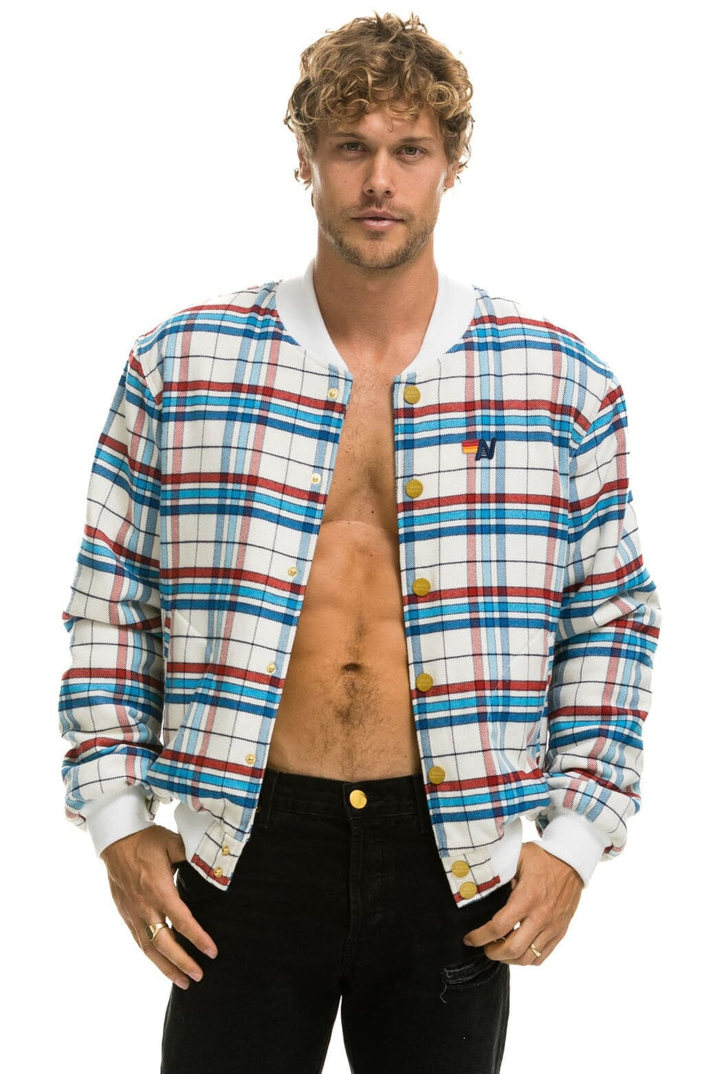 Classic PLAID UNISEX VARSITY JACKET - MONTAUK PLAID
