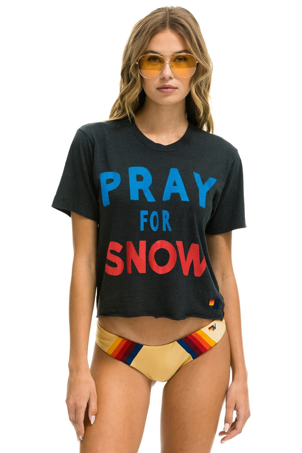 Classic PRAY FOR SNOW BOYFRIEND TEE - CHARCOAL