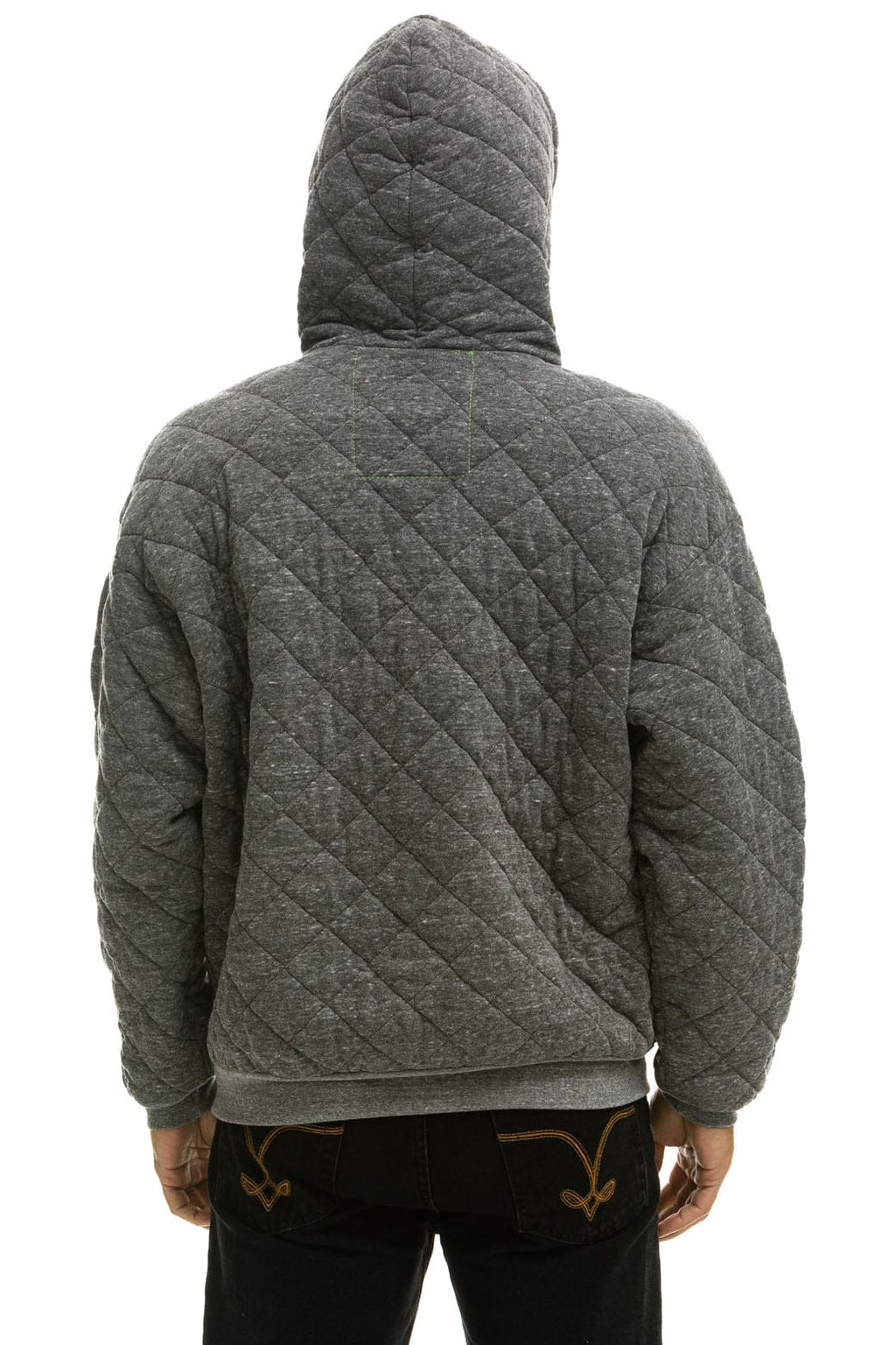 Classic QUILTED RELAXED PULLOVER HOODIE - HEATHER GREY