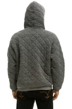 Classic QUILTED RELAXED PULLOVER HOODIE - HEATHER GREY