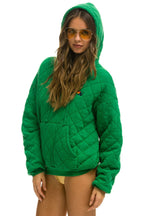 Classic QUILTED RELAXED PULLOVER HOODIE - KELLY GREEN