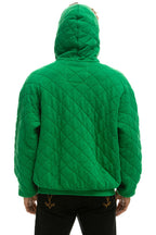 Classic QUILTED RELAXED PULLOVER HOODIE - KELLY GREEN