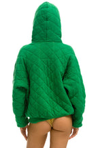 Classic QUILTED RELAXED PULLOVER HOODIE - KELLY GREEN
