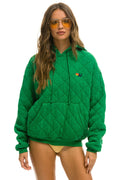 Classic QUILTED RELAXED PULLOVER HOODIE - KELLY GREEN