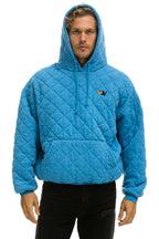 Classic QUILTED RELAXED PULLOVER HOODIE - OCEAN
