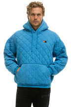 Classic QUILTED RELAXED PULLOVER HOODIE - OCEAN