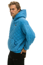 Classic QUILTED RELAXED PULLOVER HOODIE - OCEAN
