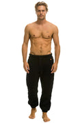 Classic QUILTED SWEATPANTS - BLACK