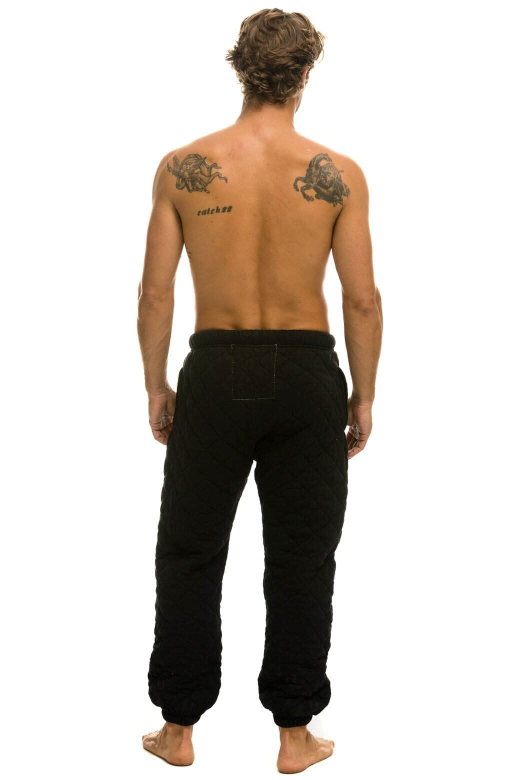 Classic QUILTED SWEATPANTS - BLACK