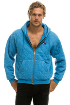 Classic QUILTED ZIP HOODIE RELAXED - OCEAN