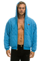Classic QUILTED ZIP HOODIE RELAXED - OCEAN