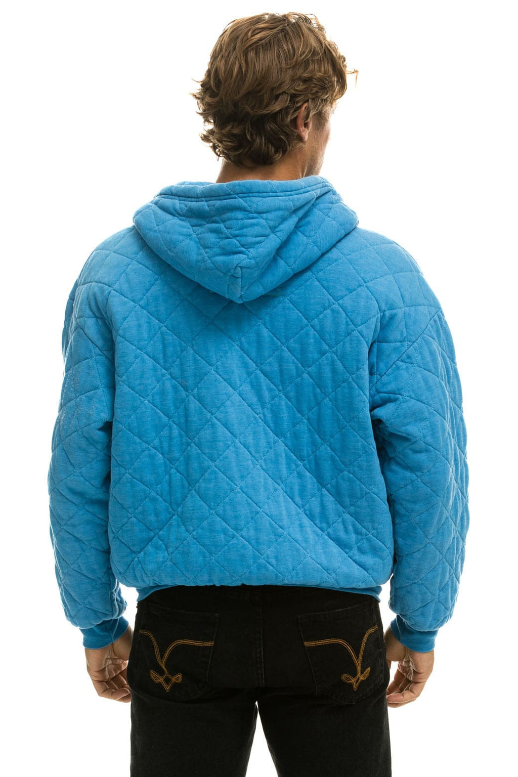 Classic QUILTED ZIP HOODIE RELAXED - OCEAN