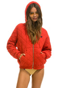 Classic QUILTED ZIP HOODIE RELAXED - RED
